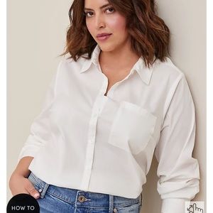 Brand NWT MADISON POPLIN BUTTON DOWN BLOUSE